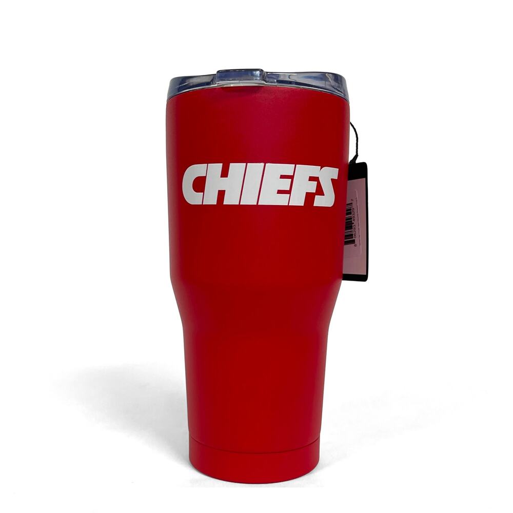 Fanmats Logo Brands KC Chiefs Tumbler New Powder Coated Red 30oz Stainless Steel - Picture 2 of 8